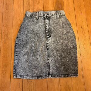 Kayo of CA Vintage 80's Women's Gray Denim Acid Wash Mini Pencil Skirt